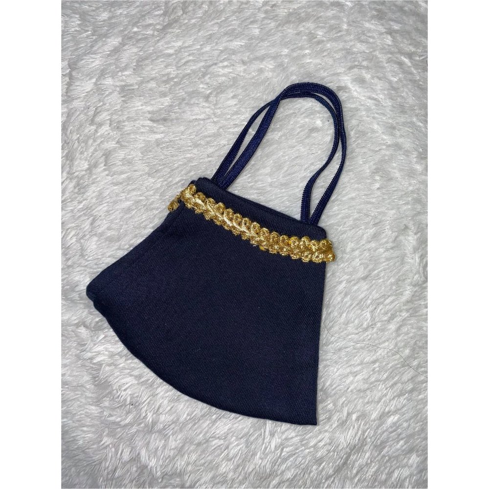 DARK BLUE AND GOLD HANDMADE FACE MASK